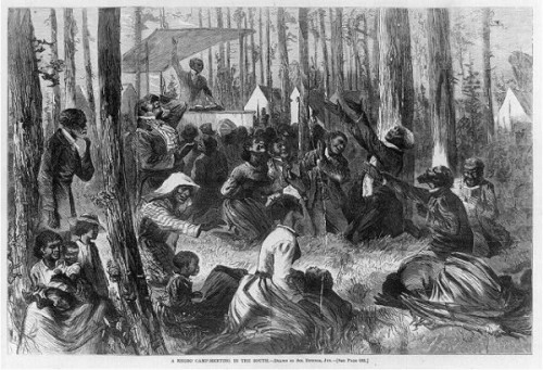 African American Camp Meeting. Image available from the Digital Heritage Project. 