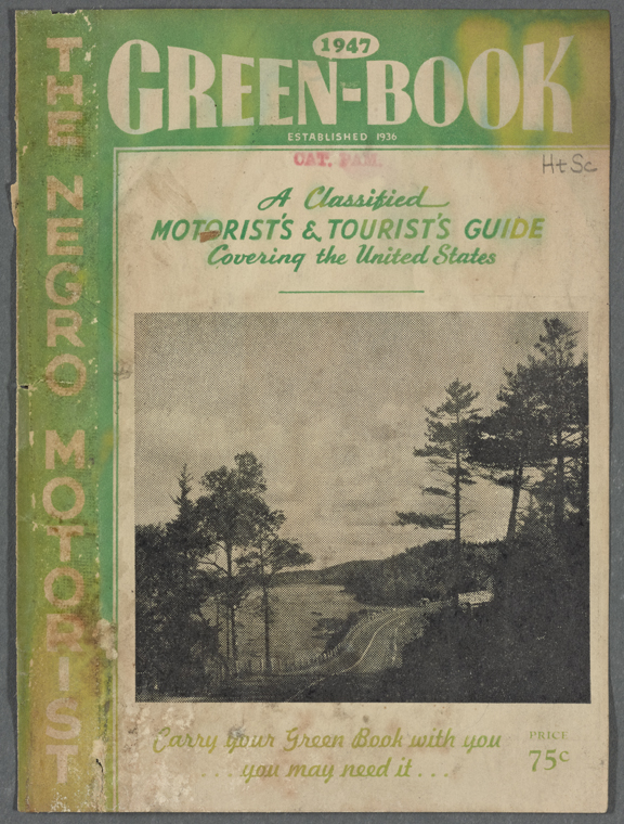 Image of the cover of the 1947 edition of the Green-Book. From the collection of the New York Public Library.