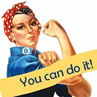 Rosie the Riveter. Click here to take the NC Women's History Quiz.