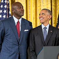 Obama and Michael Jordan. Click here to take the N.C. Black History Quiz.