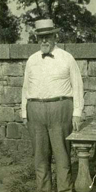 Photograph of Agriculture Comissioner William Alexander Graham at the grave of William R. Davie in 1923. Image from the North Carolina Museum of History.