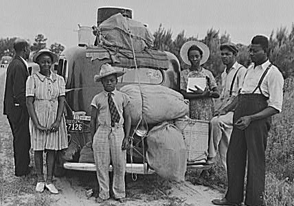 Group of Florida migrants on their way to Cranberry, New Jersey, to pick potatoes. Near Shawboro, North Carolina. Image courtesy of Library of Congress. Group of Florida migrants on their way to Cranberry, New Jersey, to pick potatoes. Near Shawboro, North Carolina. Image courtesy of Library of Congress.