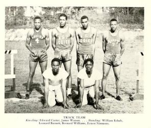 (click to see larger) Track team, North Carolina A&T, 1950. Image courtesy of North Carolina Digital Heritage Center.