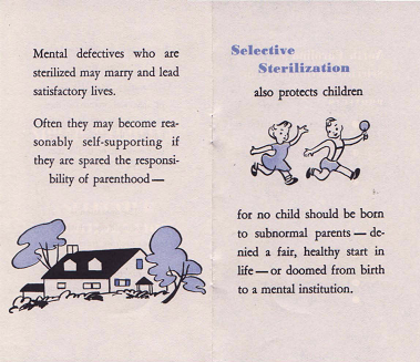 Part of "You wouldn't expect..." a 1950 pamphlet extolling the virtues of sterilization, published by The Human Betterment League of North Carolina. 