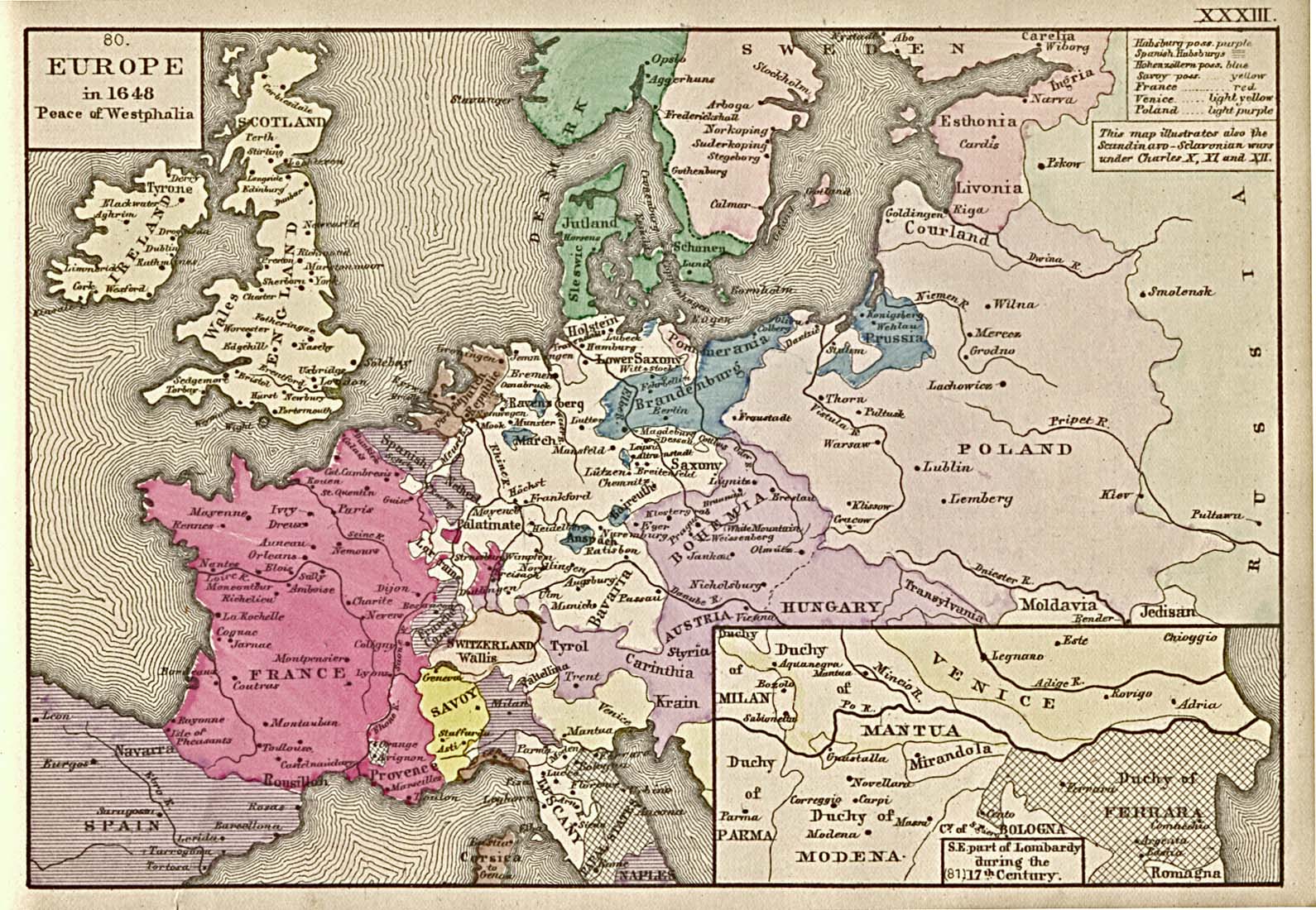 Map of Europe after the Peace of Westphalia (1648)