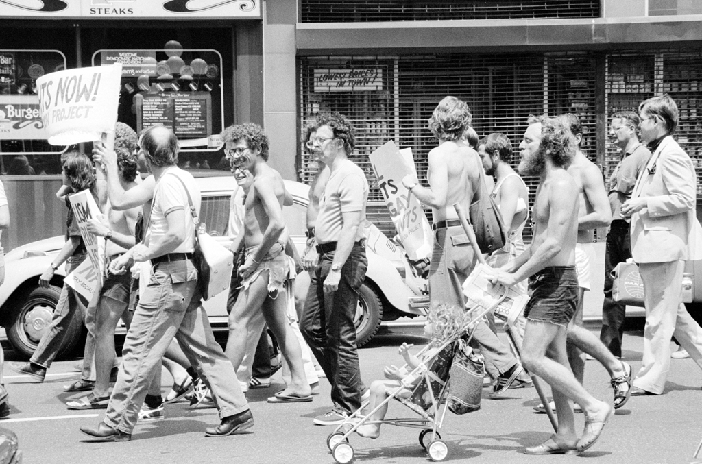 Photo of gay rights activists during the 1976 Democratic National Convention in New York City. 