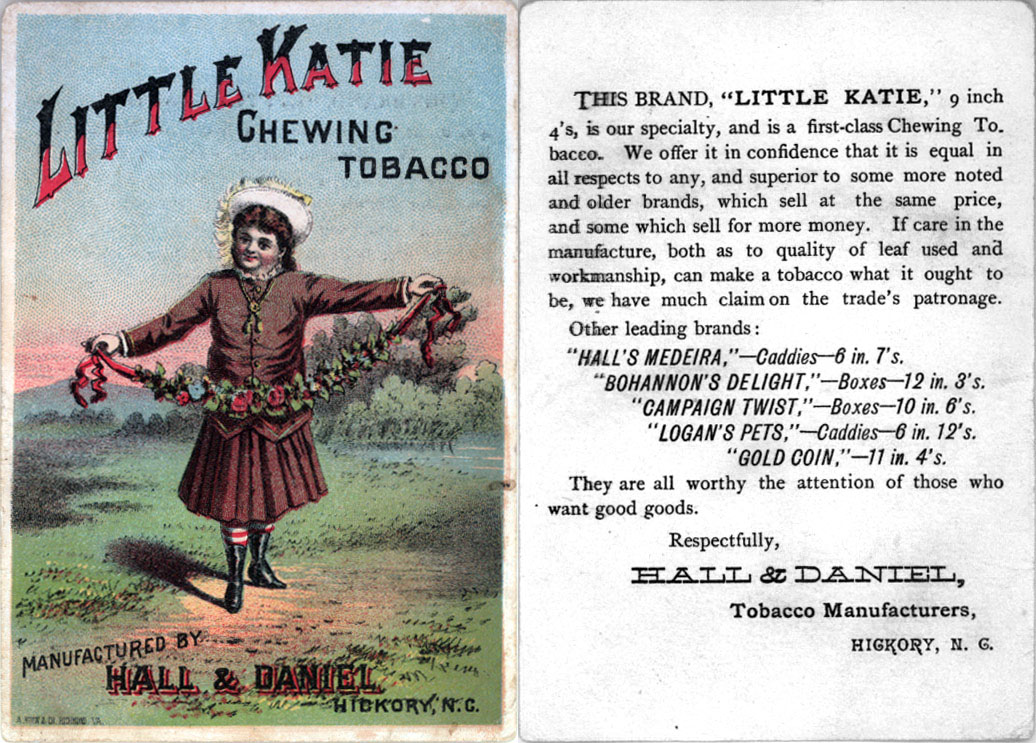 Little Katie chewing tobacco -- trading card