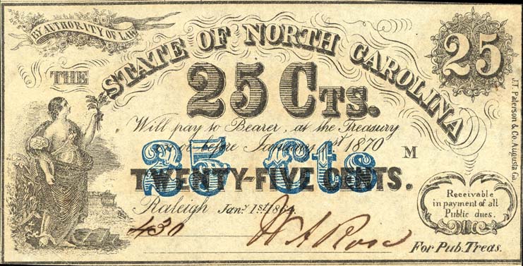 Image of a 25-cent note, 1862