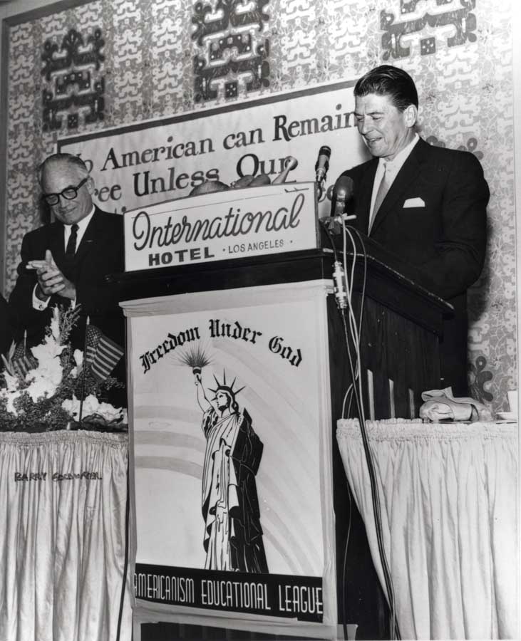 Photo of Ronald Reagan during his 1964 speech