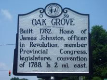 Large metallic marker that reads: "Built 1782. Home of James Johnston, officer in Revolution, member Provincial Congress, legislature, convention of 1788. Is 2 mi. east."