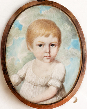 A miniature portrait of Joseph Leech's daughter, Mary "Polly" Jones Leech. Image from Tryon Palace.