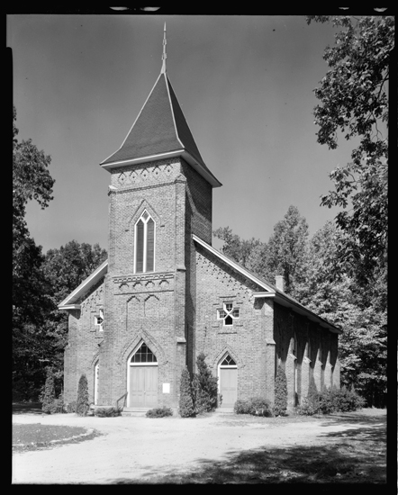 Photograph of Thyatira Church in Salisbury, NC.  McCorkle attended Thyatira Church as a child and returned there as a preacher in 1776, From the Carnegie Survey of the Architecture of the South, Library of Congress, Prints & Photographs Online Catalog. 