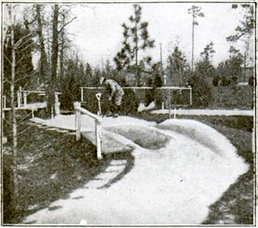 The number four hole on the Thistle Dhu miniature golf course, 1919. Image from Google Books.