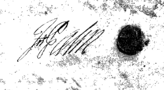 Signature of John Palin on his Will, 1737.  Mars Id. 12.96.19.19, State Archives of North Carolina.  Used courtesy of the North Carolina Department of Cultural Resources. 