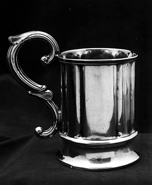 Silver cup made by John C. Palmer between 1847 and 1855. Image from the North Carolina Museum of History.