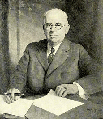 A photograph of a portrait of William Louis Poteat, painted by Henry Rood, Jr. in 1935. Image from the Internet Archive.