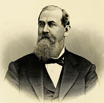 An 1880 engraving of Rufus Sylvester Tucker. Image from Archive.org.