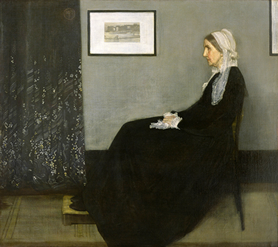 The famous painting by John McNeill Whister, Arrangement in Grey and Black No.1, aka Whistler's Mother. Image from Wikimedia Commons. 