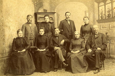 Photograph of the first faculty of Guilford College, Greensboro, NC, 1888.  From Friends Historical Collection Archives, Guilford College's Flickr Photostream. 