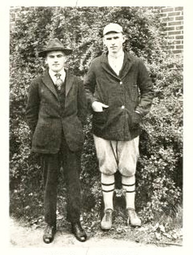 Photograph of Jonathan Zachary (on right), from the Guilford College yearbook <i>The Quaker</i>, 1918.  Image courtesy of DigitalNC.org.