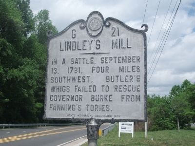 Marker at Lindley's Mill. 