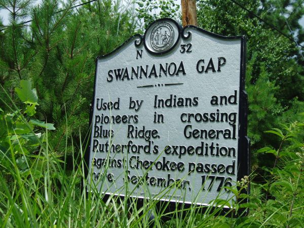 NC Marker: Swannanoa Gap. Image courtesy of NC Office of Archives & History, marker #: N-32. 