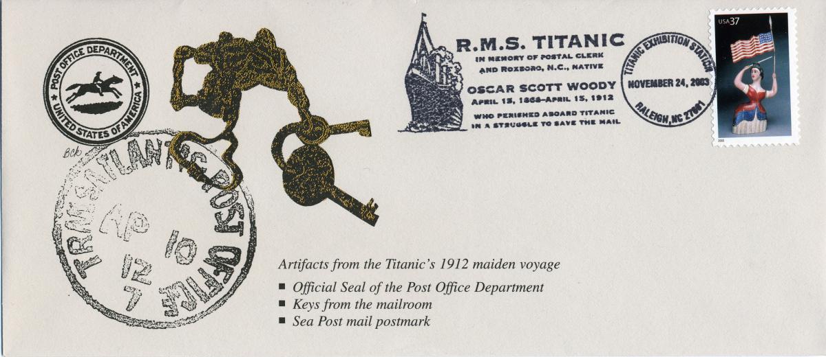 Commemorative envelope honoring Oscar Scott Woody issued by the North Carolina Museum of Natural Sciences, 2003. Commemorative envelope honoring Oscar Scott Woody issued by the North Carolina Museum of Natural Sciences, 2003.