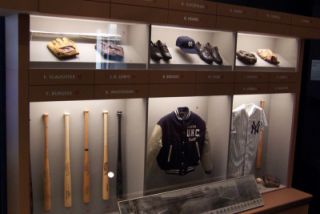 Baseball area in the NC Sports Hall of Fame Exhibit at the NC Museum of History. 