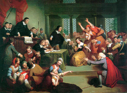 "The Trial Of George Jacobs." Jacobs was accused of witch craft in New England during the Salem Witch Trials in 1692; he was found guilty and hanged. Image courtesy of the Four Corners Project at the University of Northern Colorado. 