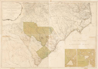 Image of 1775 Indian Frontiers map in North and South Carolina