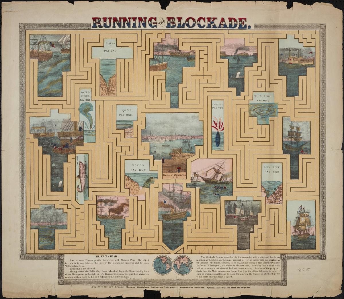 Running the Blockade Board Game, courtesy of UNC Libraries.