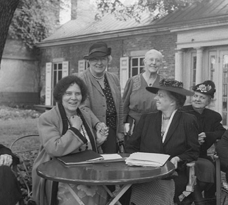 This is a photograph of Alice Paul with other members of the National Women's Party in 1950.