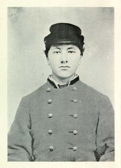 Portrait of young David E. Johnston in a confederate uniform.