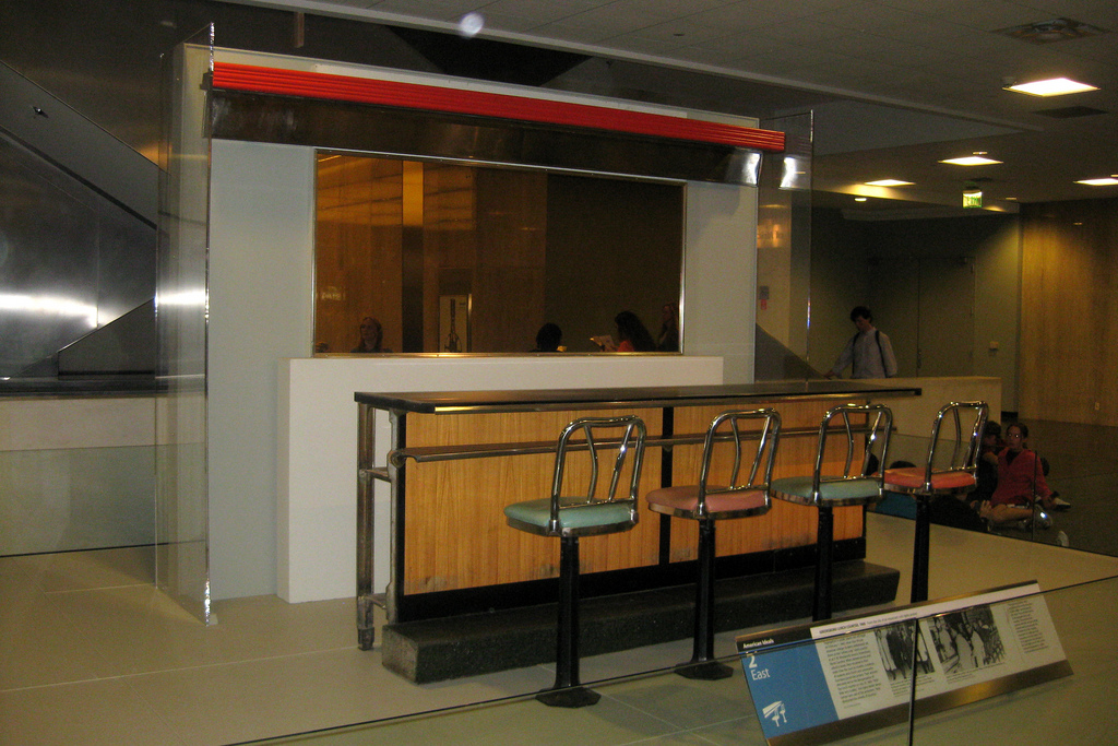 The Greensboro Woolworth counter made famous by the 1960 sit-ins is on display at the National Museum of American History in Washington, D.C.