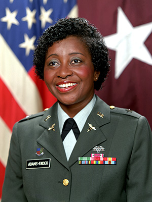 Photograph of Brigadier General Clara L. Adams-Ender, 8/27/1987. Item 6487212, Record Group 330:  Records of the Office of the Secretary of Defense, 1921 - 2008, from the National Archives and Records Administration.