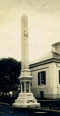The monument to William Ewen Shipp in Charlotte. Image from the North Carolina Museum of History.