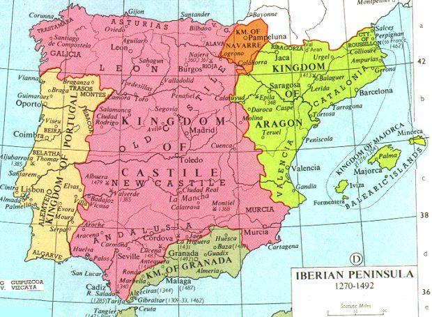 Iberian Peninsula On The Map Iberia In 1492 | Ncpedia