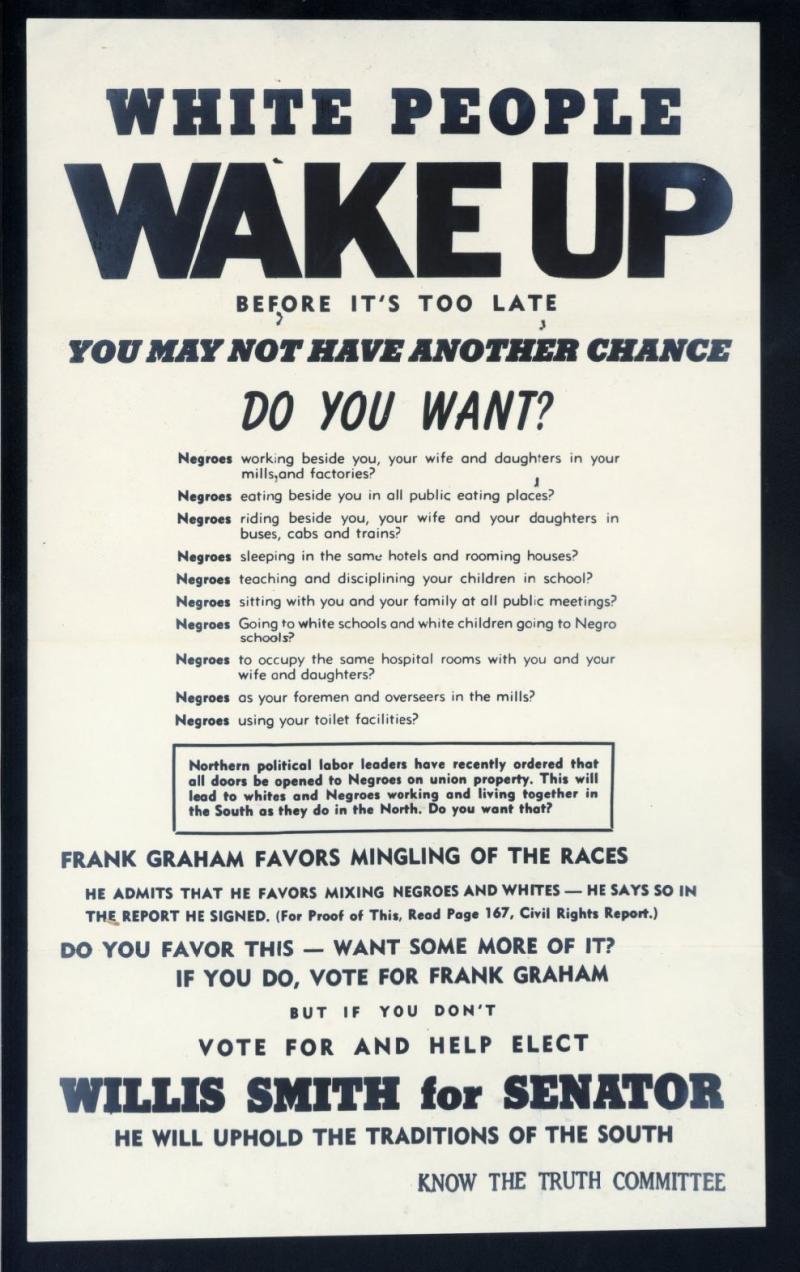 1950 Senate campaign flyer