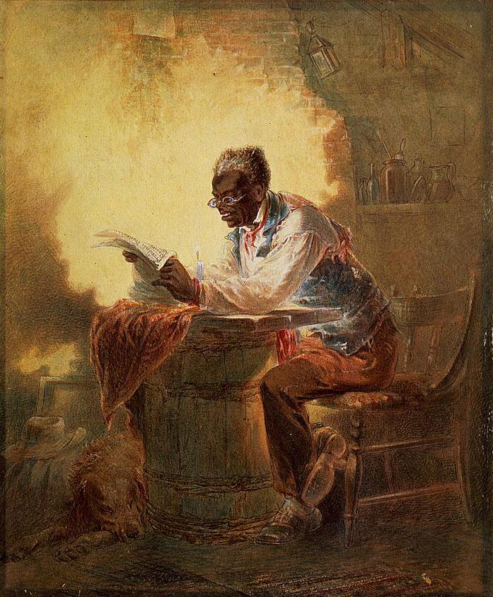 black man painting