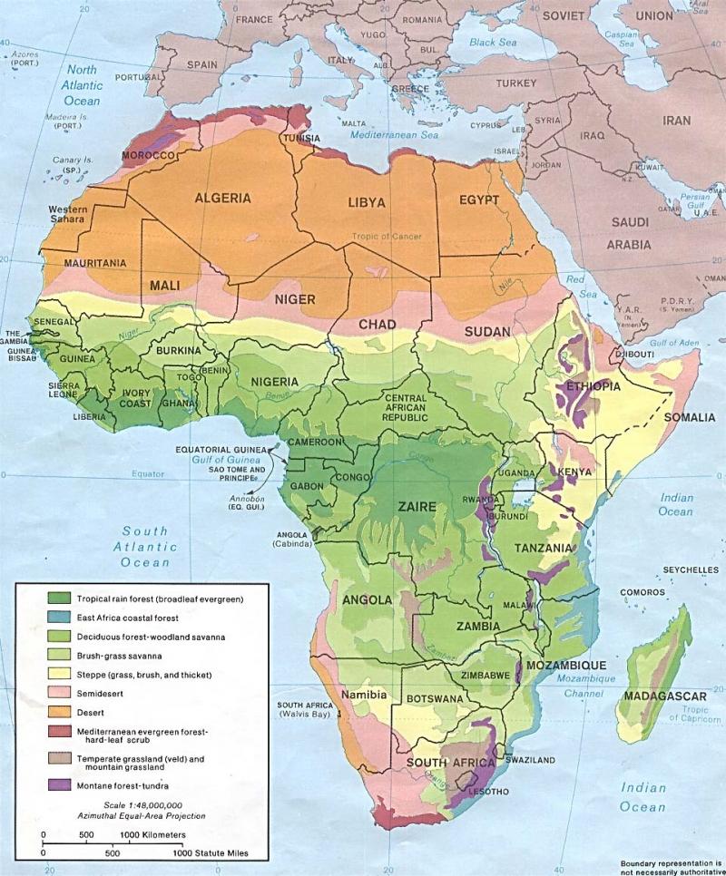 grassland in africa map