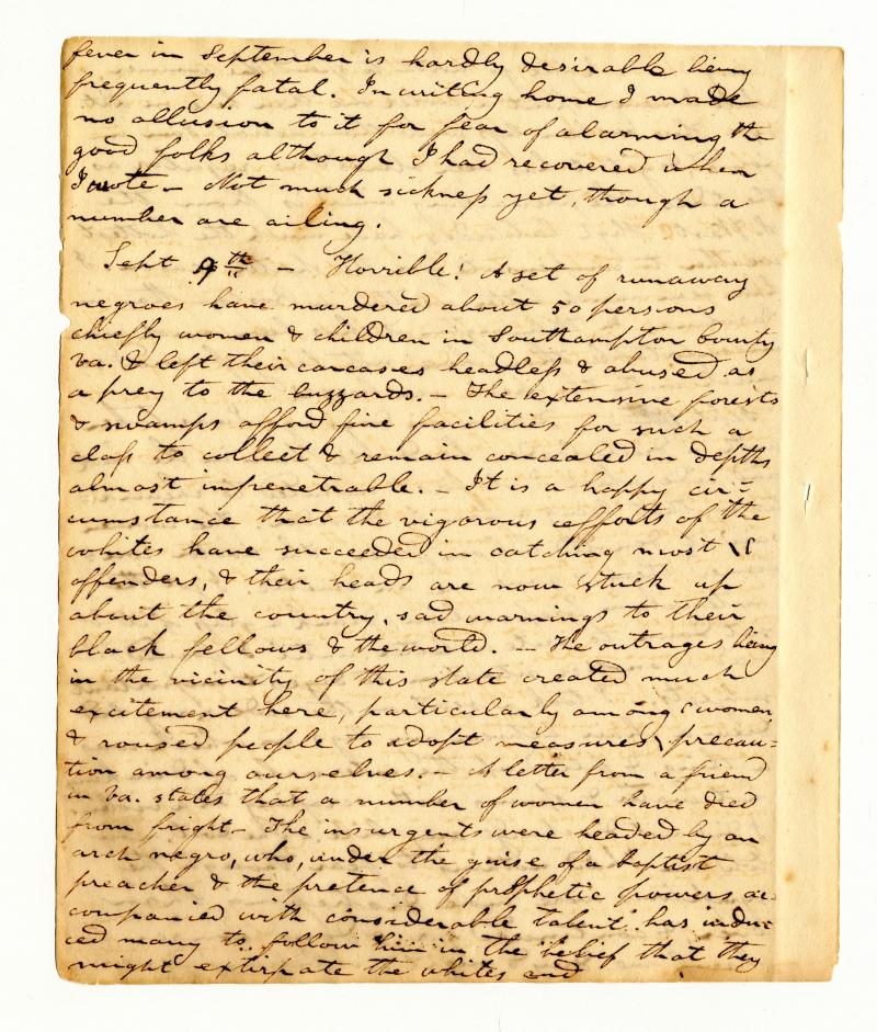 Moses Ashley Curtis diary, September 1831 (page 1 of 7)