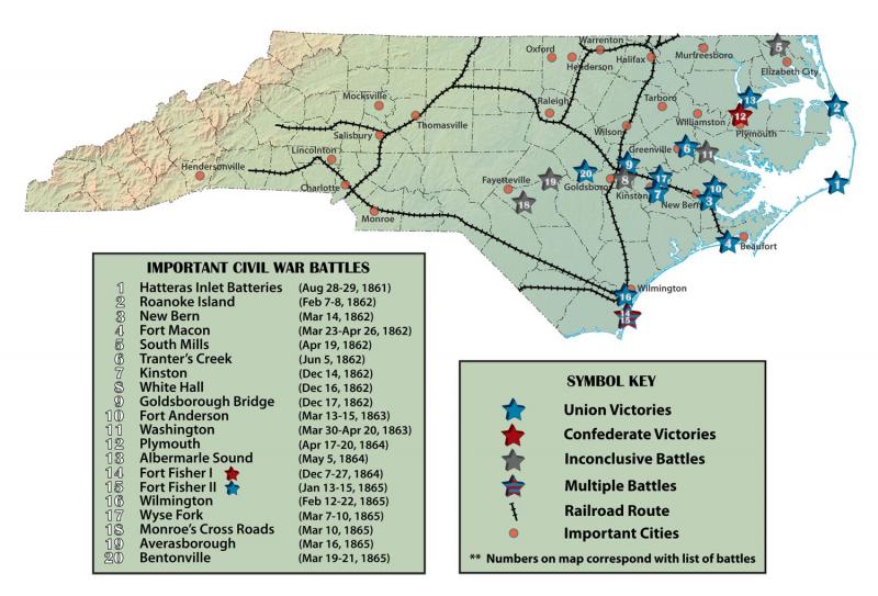 civil war map battles