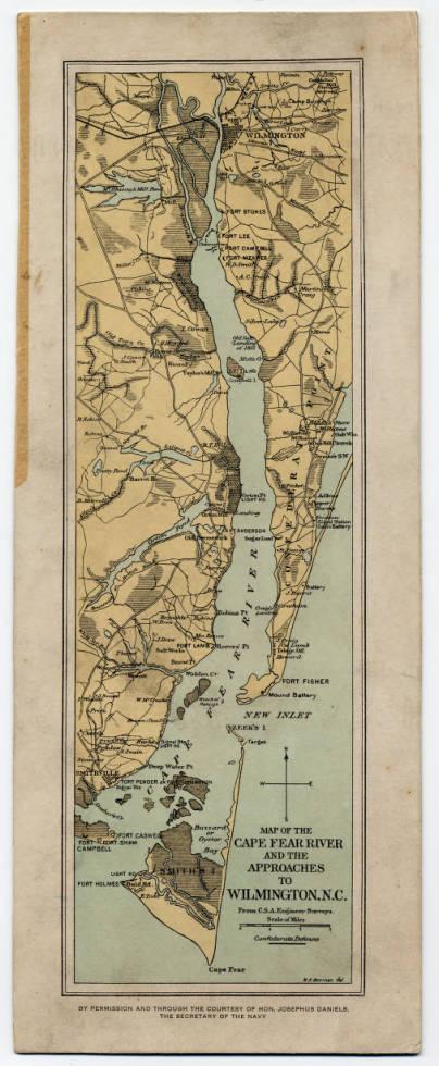 Map of the Cape Fear River and the approaches to Wilmington N.C. circa 1862 Map of the Cape Fear River and the approaches to Wilmington N.C. circa 1862