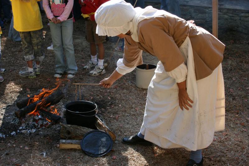 Colonial candle-making demonstration