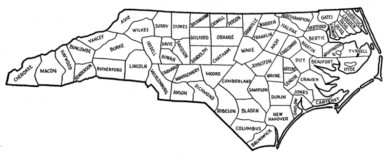 North Carolina counties, 1840