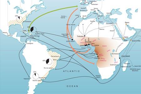 triangle trade route and goods