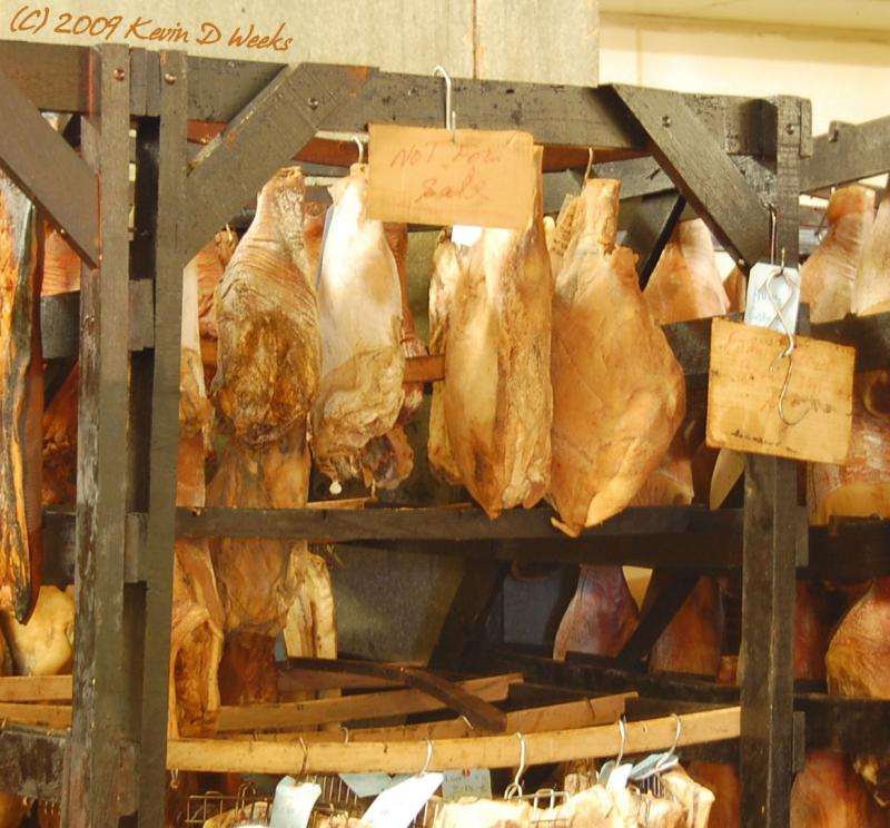 <img typeof="foaf:Image" src="http://statelibrarync.org/learnnc/sites/default/files/images/smokedhams.jpg" width="1167" height="1086" alt="Smoked hams" title="Smoked hams" />