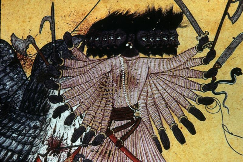 <img typeof="foaf:Image" src="http://statelibrarync.org/learnnc/sites/default/files/images/thai_rama_084.jpg" width="1024" height="683" alt="Twenty-armed Ravana fights eagle king Sadayu on Indian painting" title="Twenty-armed Ravana fights eagle king Sadayu on Indian painting" />