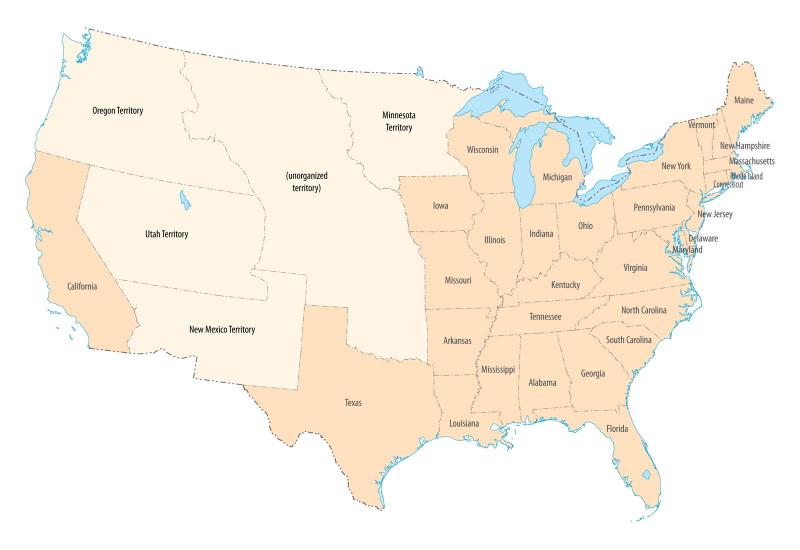 regions of the us 1850