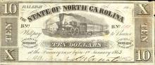 North Carolina 10-dollar note, 1862
